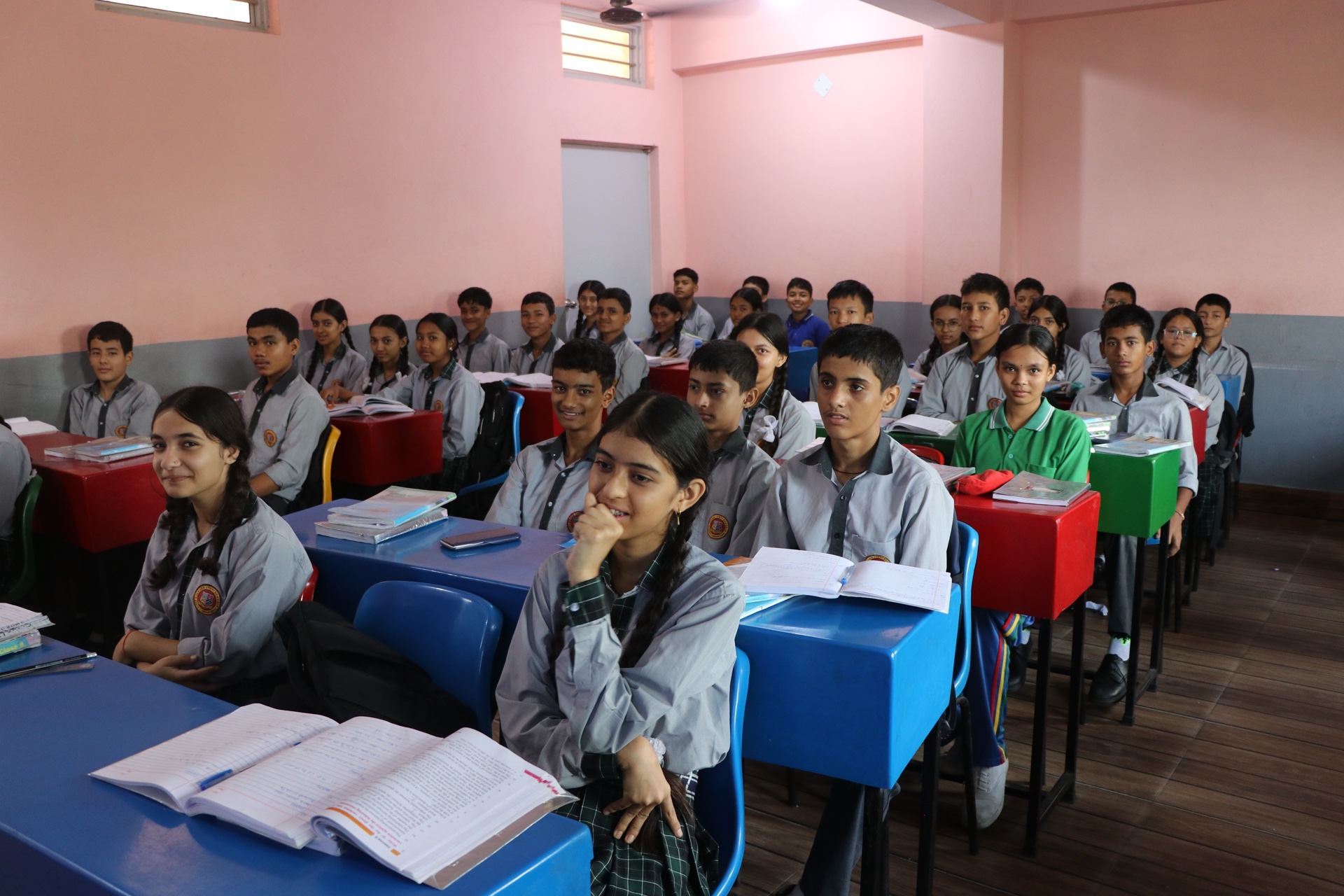 Students listening attentively in classroom