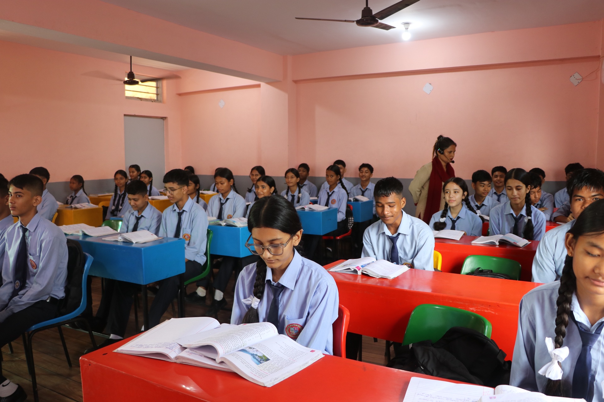 Secondary students during structured classroom session