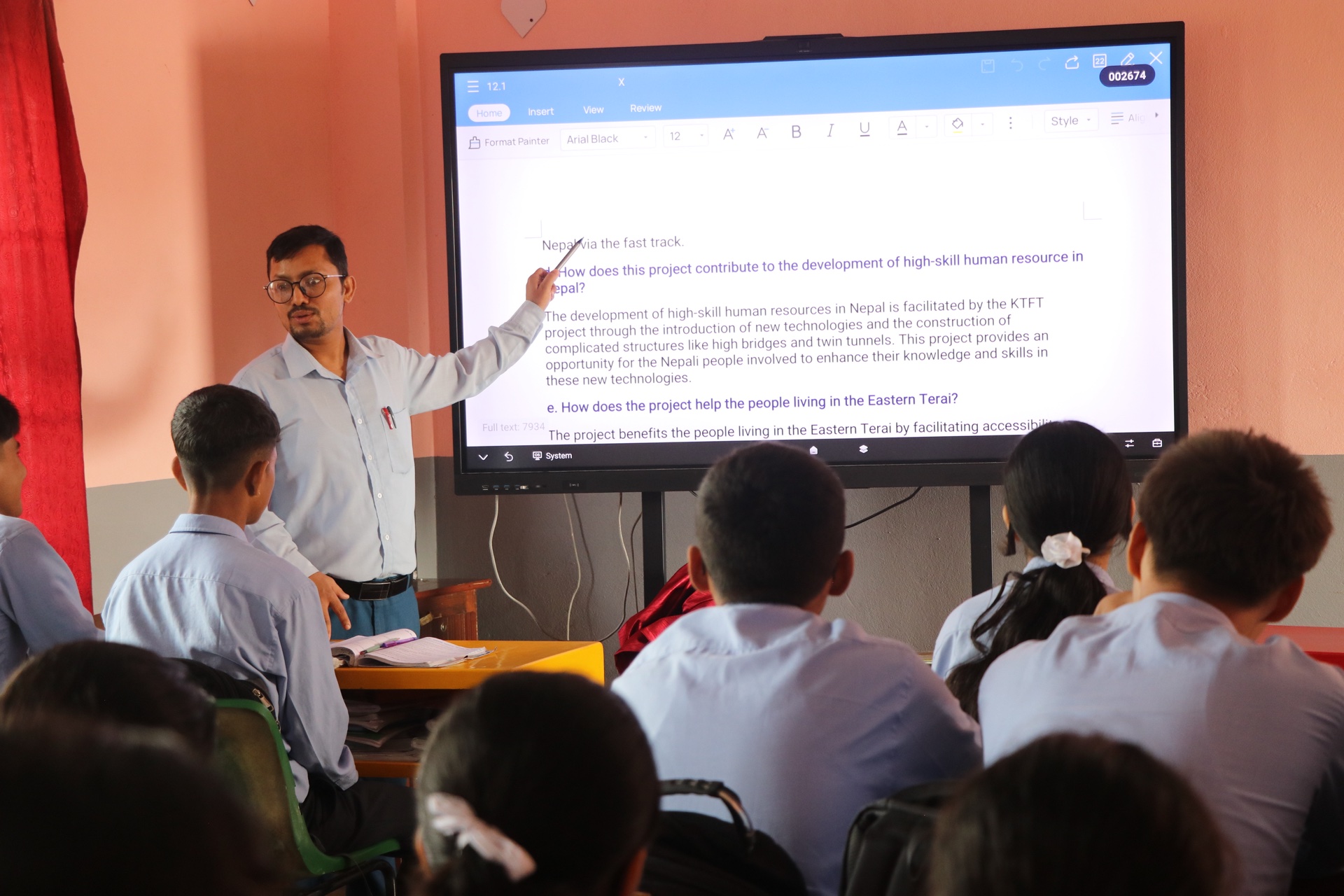 Students seated in class during morning session